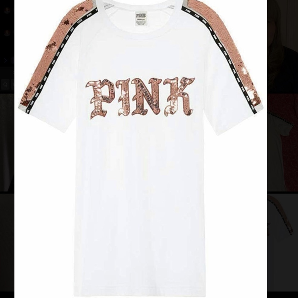 PINK Victoria Secret Bling Campus Short Sleeve Tee